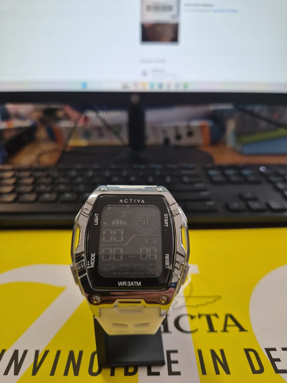 Invicta Activa Digital Sports Watch in White and Silver